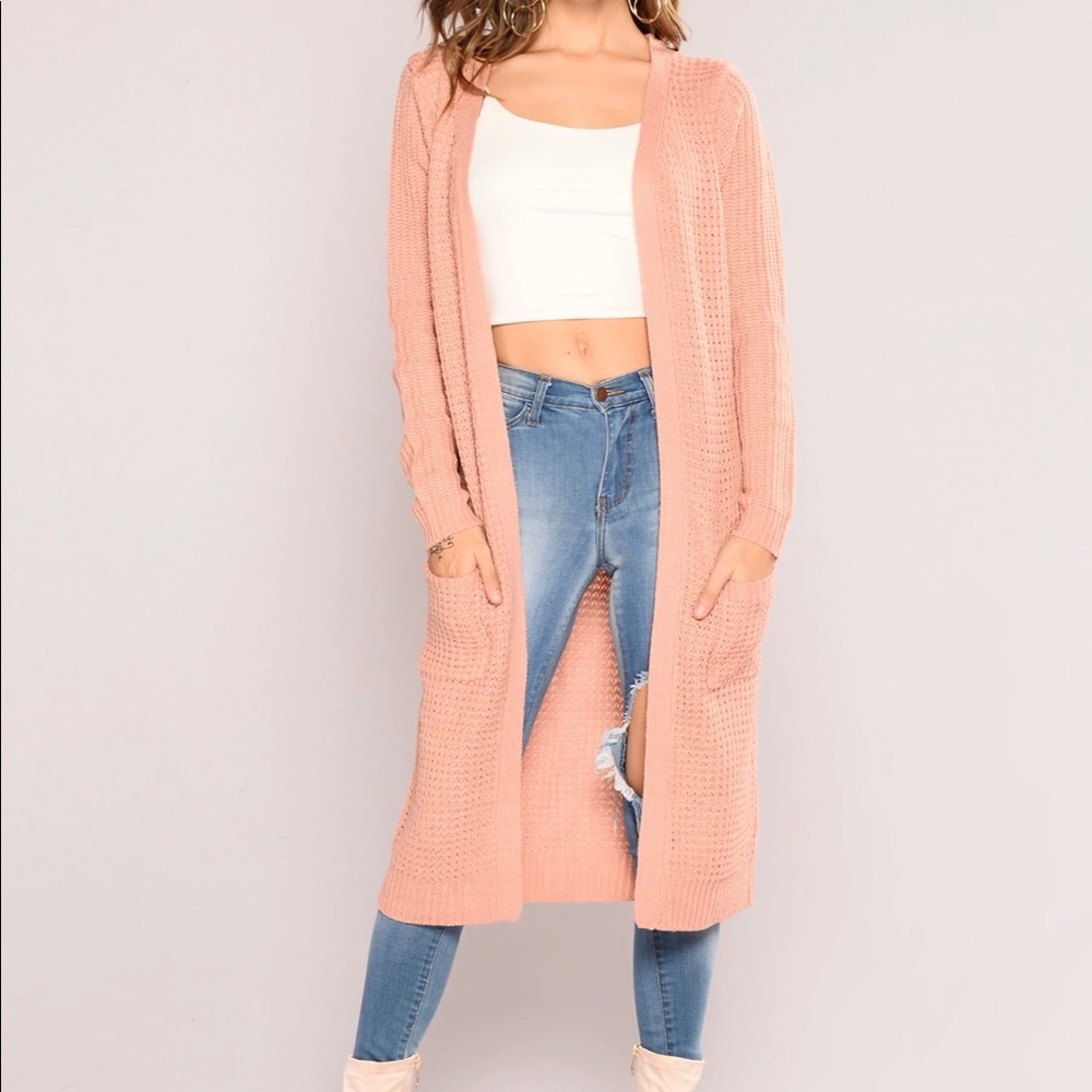Fashionnova Abella Duster Cardigan - Mauve - Large